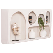 СТЕННА ЕТАЖЕРКА СЕРИЯ SANTORINI MDF В ЦВЯТ ОФ-УАЙТ 120x18x60Hсм.