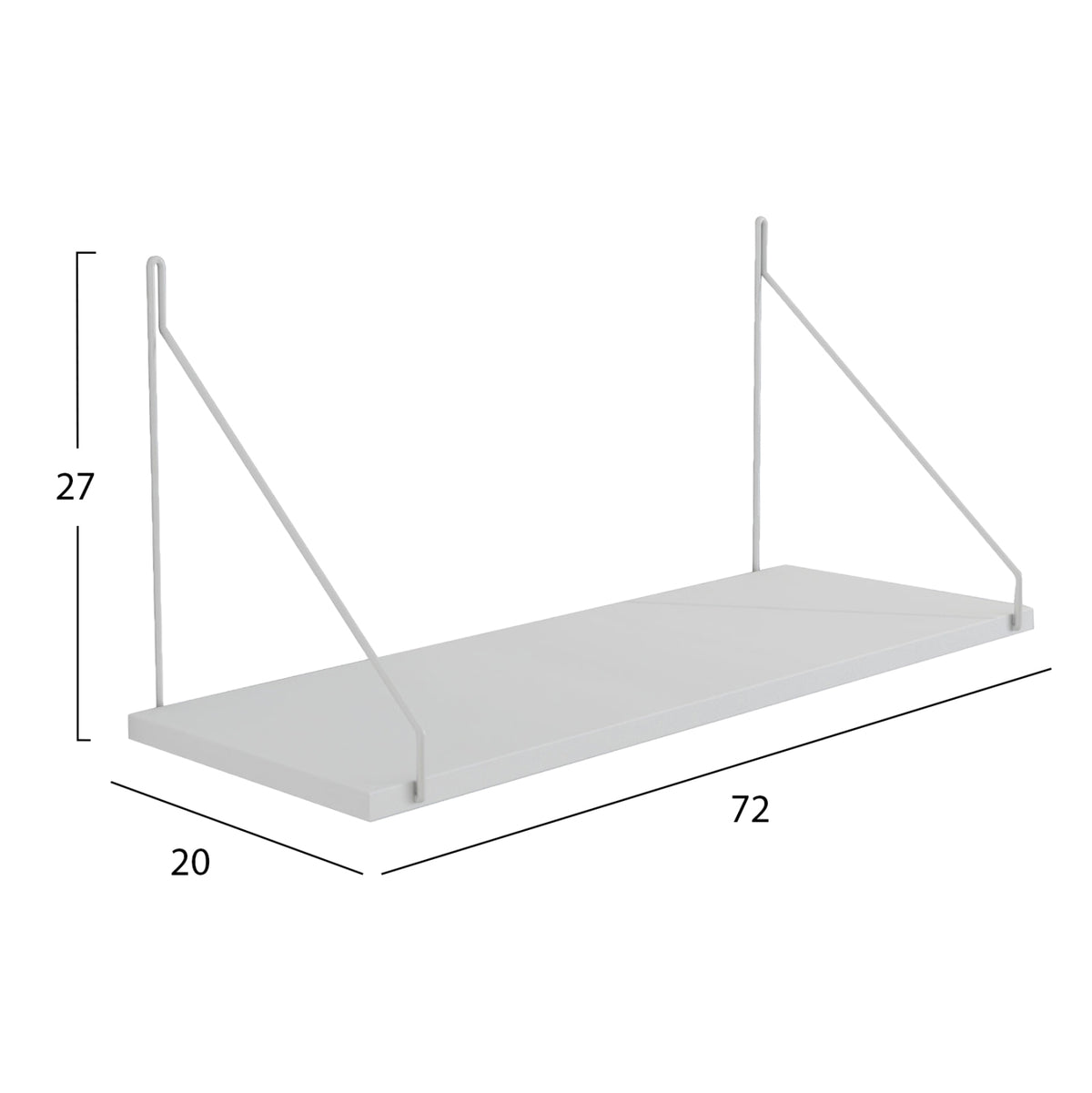 Стена рафт AGILAN меламин бял-бял метал 72x20x27Hсм.