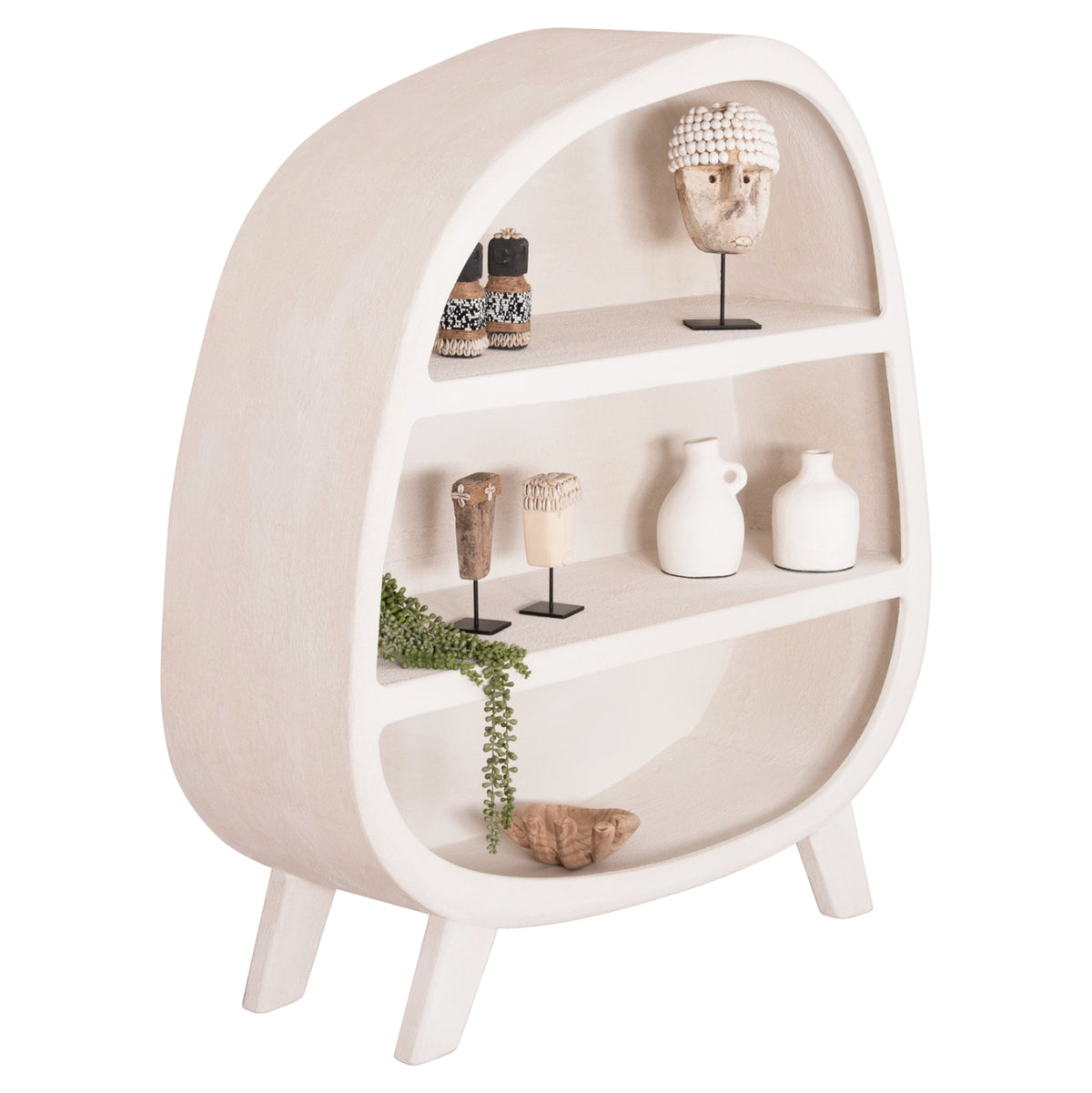 Рафтова етажерка серия SANTORINI MDF в слонова кост 120x38x133Hсм.