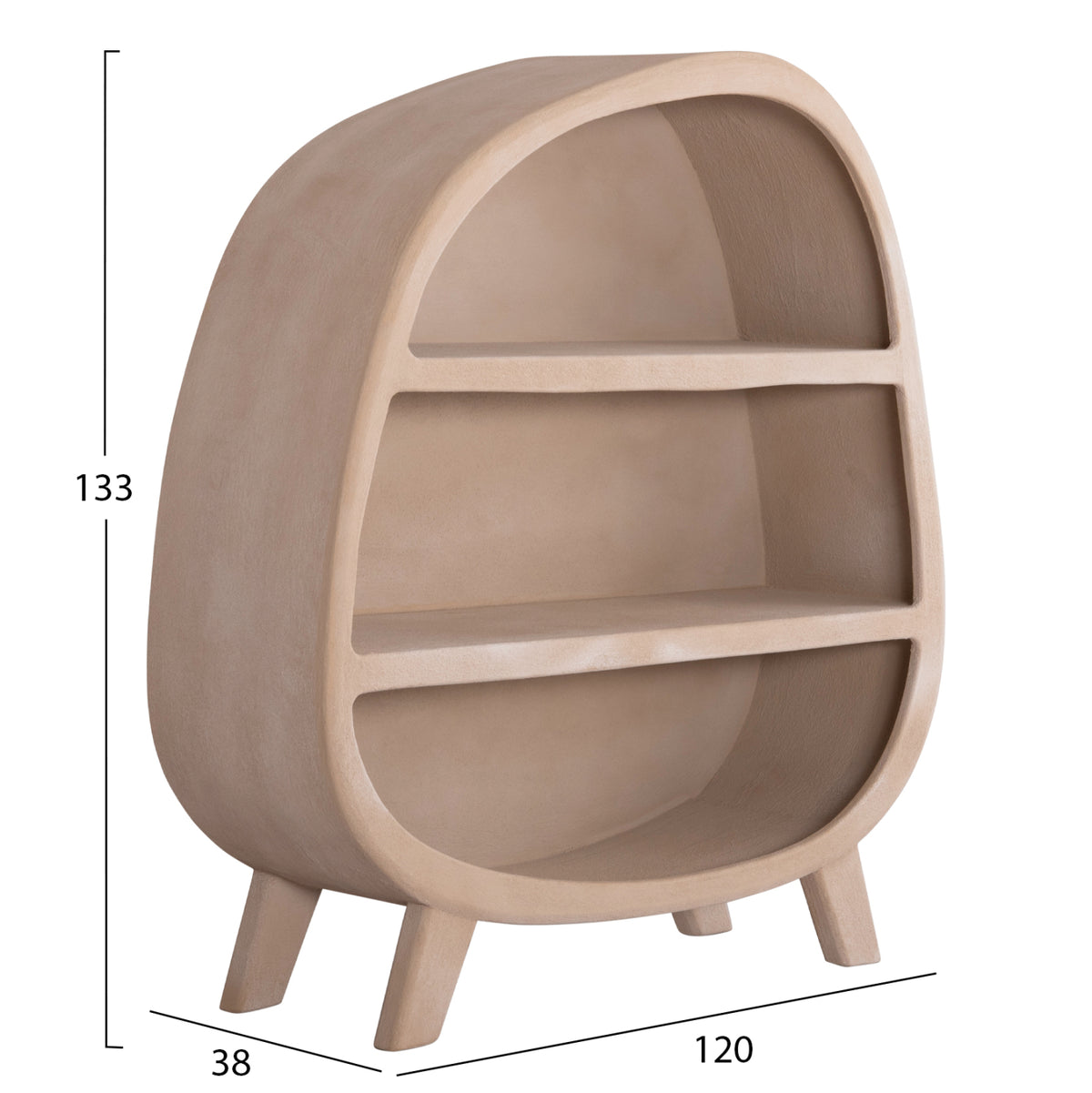 Рафтова етажерка серия SANTORINI MDF в кафяво 120x38x133Hсм.
