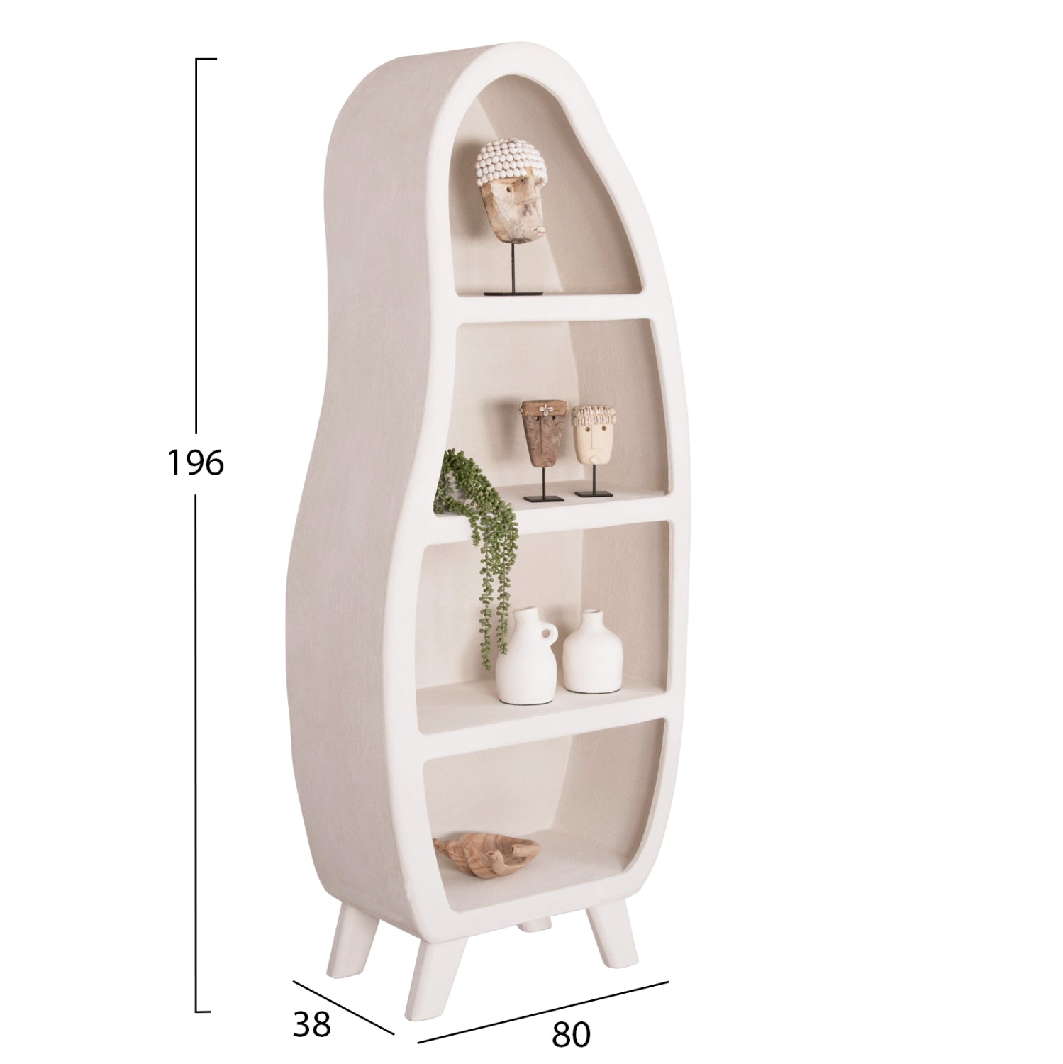 РАФТЕР СЕРИЯ SANTORINI MDF В ЦВЯТ ОФ-УАЙТ 80x38x196Hсм.