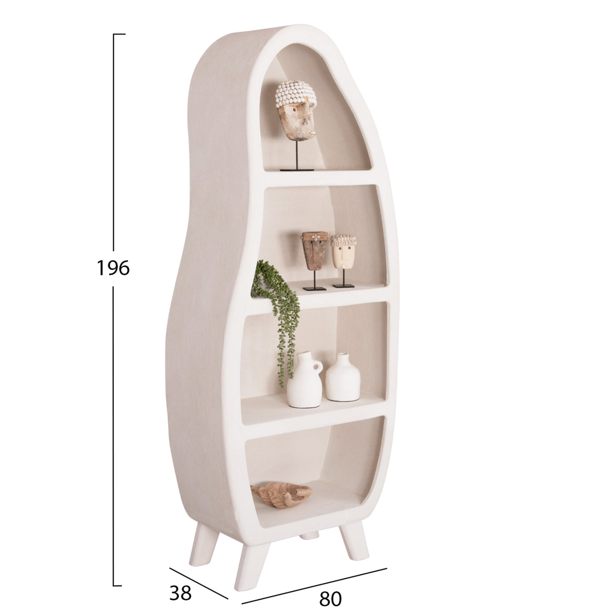 РАФТЕР СЕРИЯ SANTORINI MDF В ЦВЯТ ОФ-УАЙТ 80x38x196Hсм.