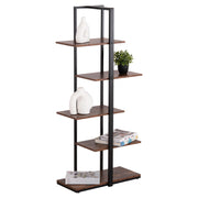 ЕТАЖЕРКА OMNI ЧЕРНА МЕТАЛНА РАМКА-МЕЛАМИН В ОРЕХ 68x34.5x150.5Hсм.