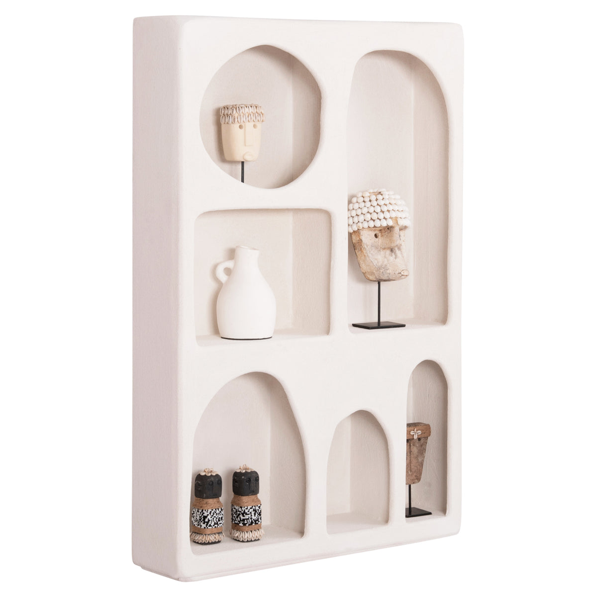 ВИСОК ШКАФ СЕРИЯ SANTORINI MDF В ЦВЯТ ОФ-УАЙТ 80x18x120Hсм.