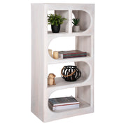 Висок шкаф HANDYR масивно дърво манго в бял цвят 60x35x120Hсм.