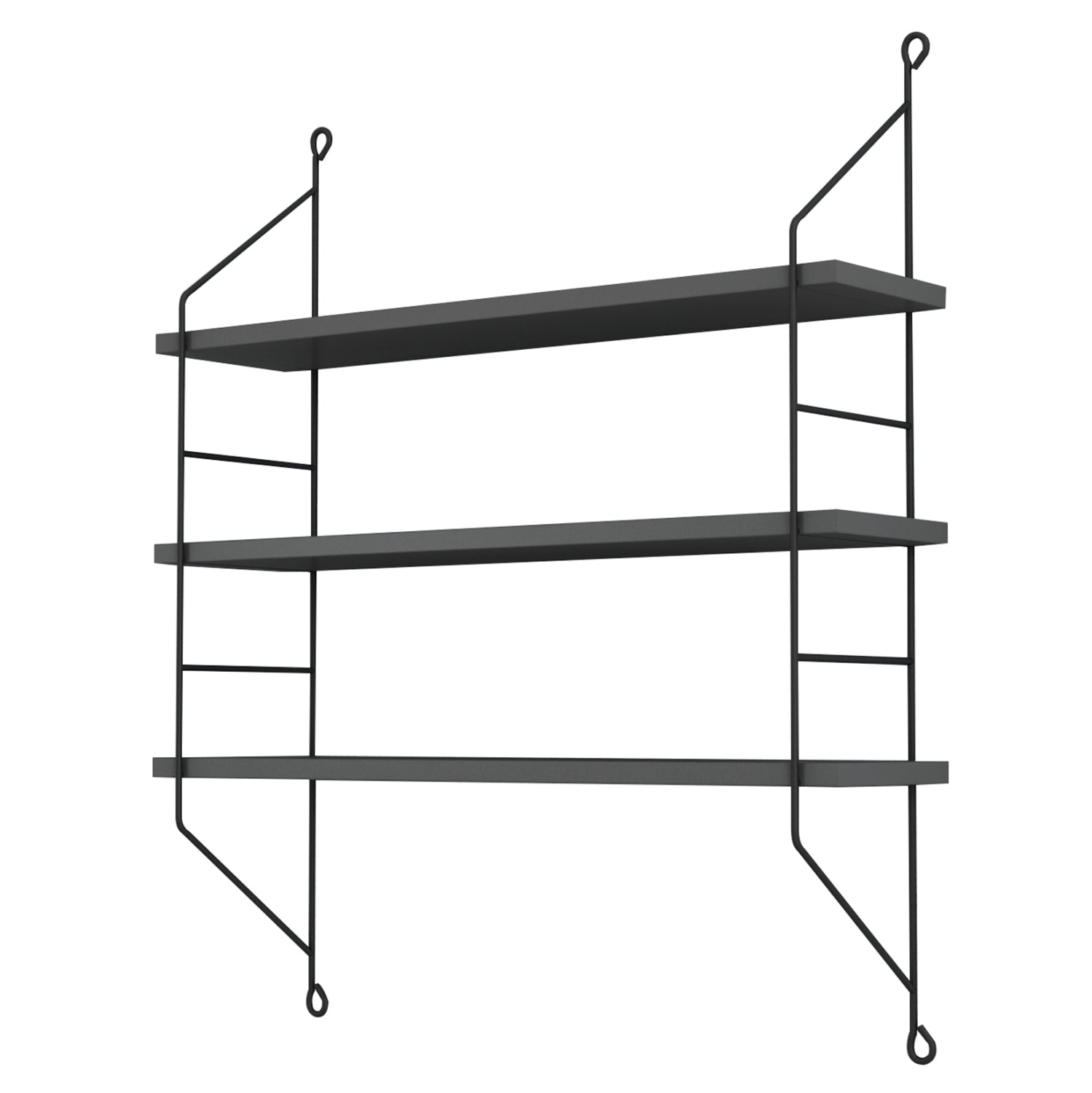 Стенно рафтче ACHALA меламин тъмно сиво 60x15x68Hсм.