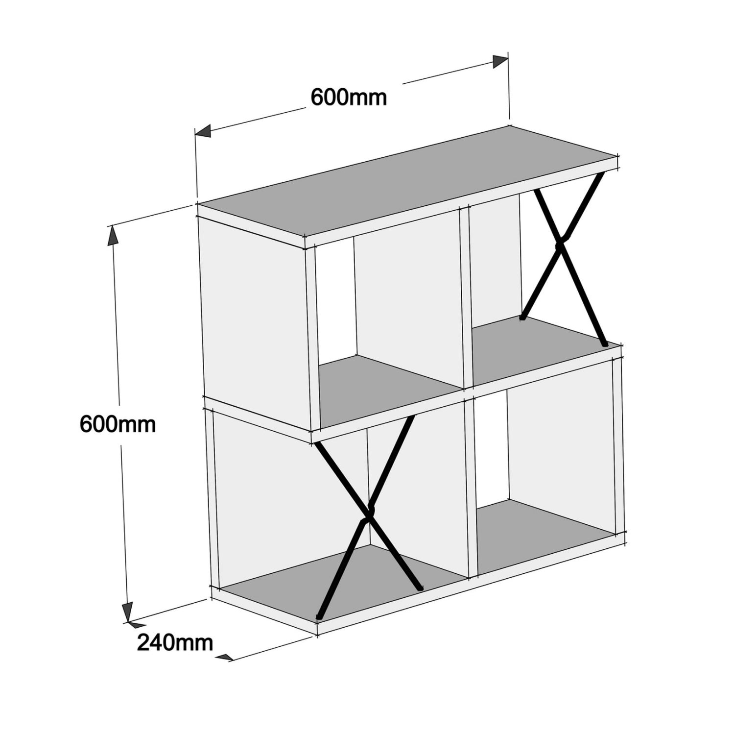 Стена рафт меламин орехов цвят 60x24x60Hсм.