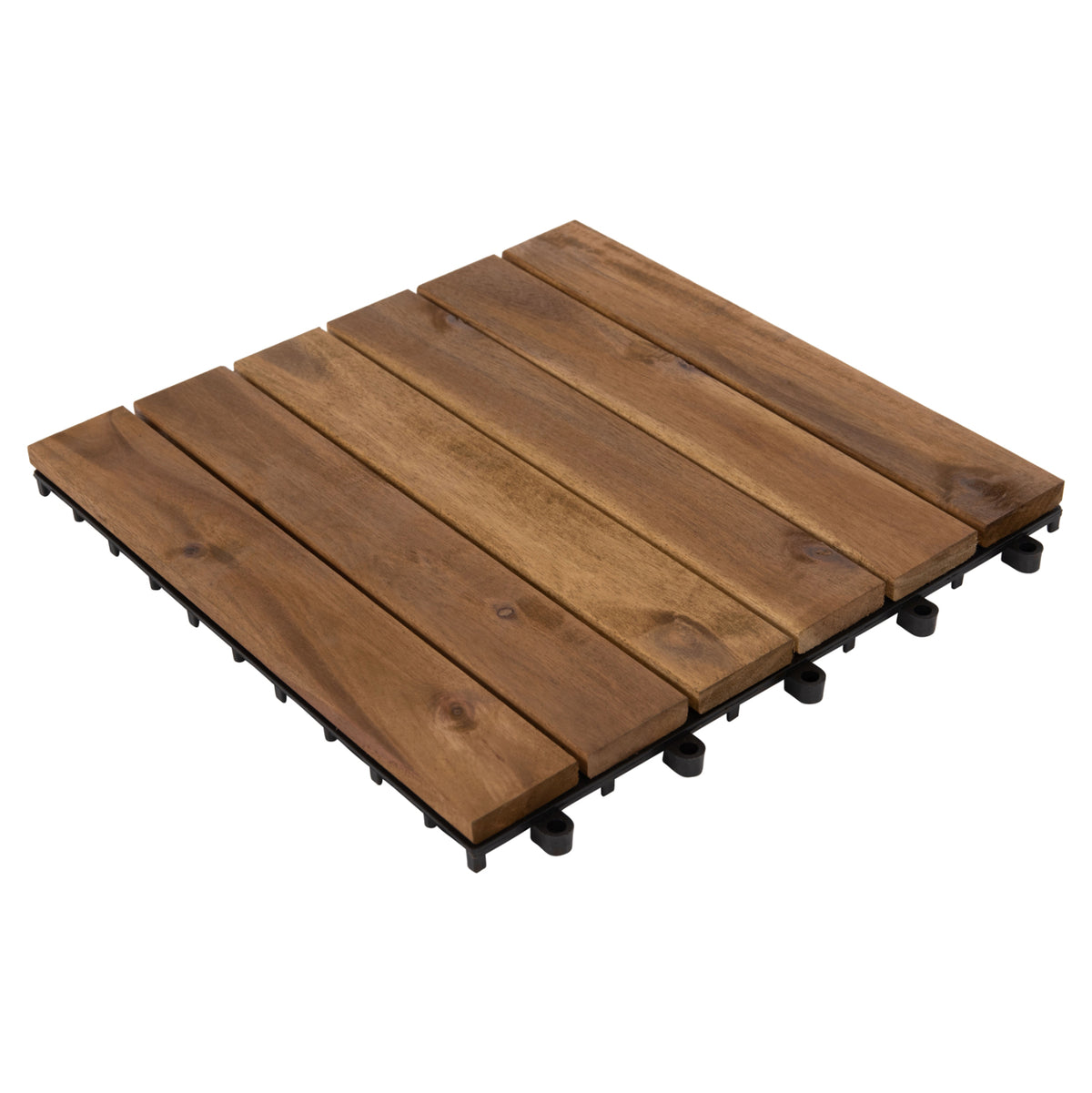 Комплект 10 бр. масивни акациеви дървени плочки за настилка - 30x30x2.4Hсм.