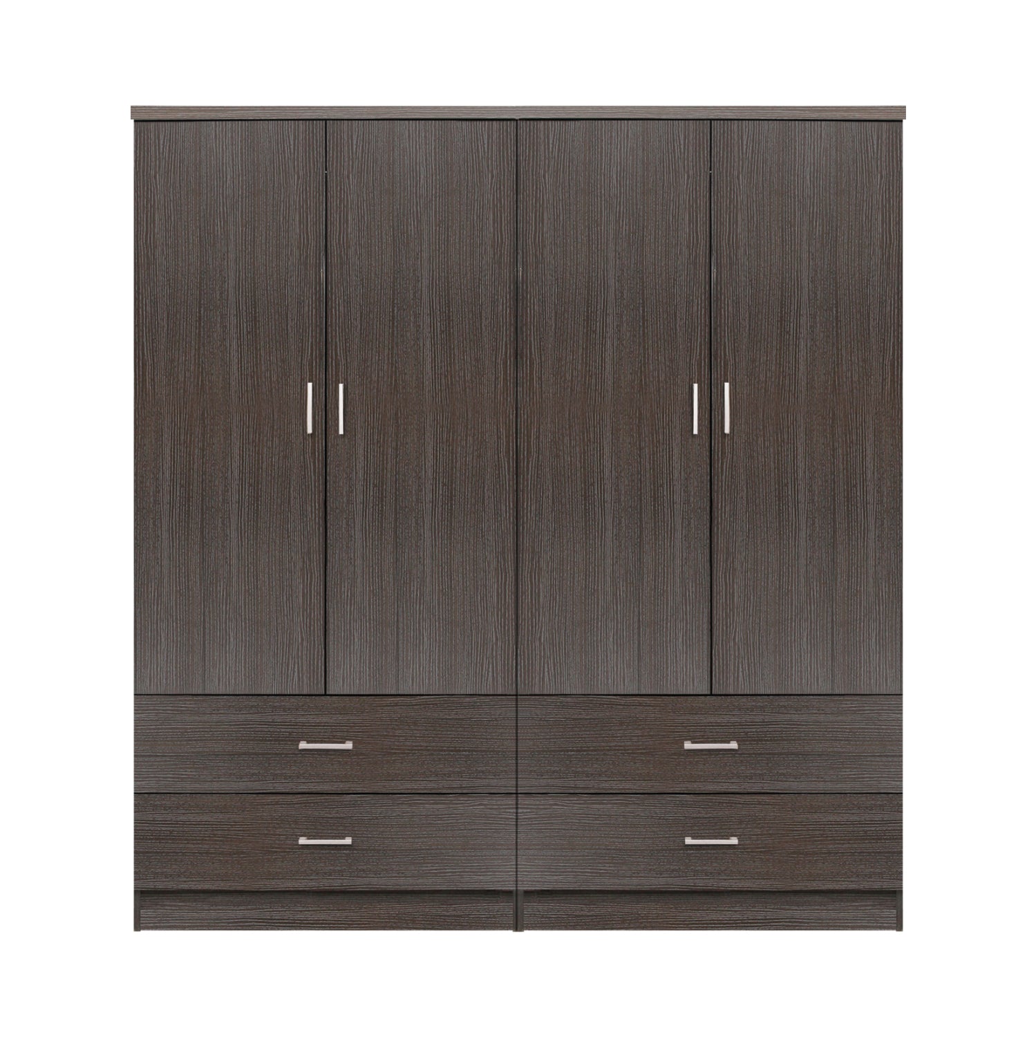 Комплект 2 броя гардероб с 4 врати и 2 чекмеджета Zebrano 160x42x181