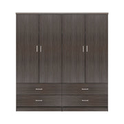 Комплект 2 броя гардероб с 4 врати и 2 чекмеджета Zebrano 160x42x181
