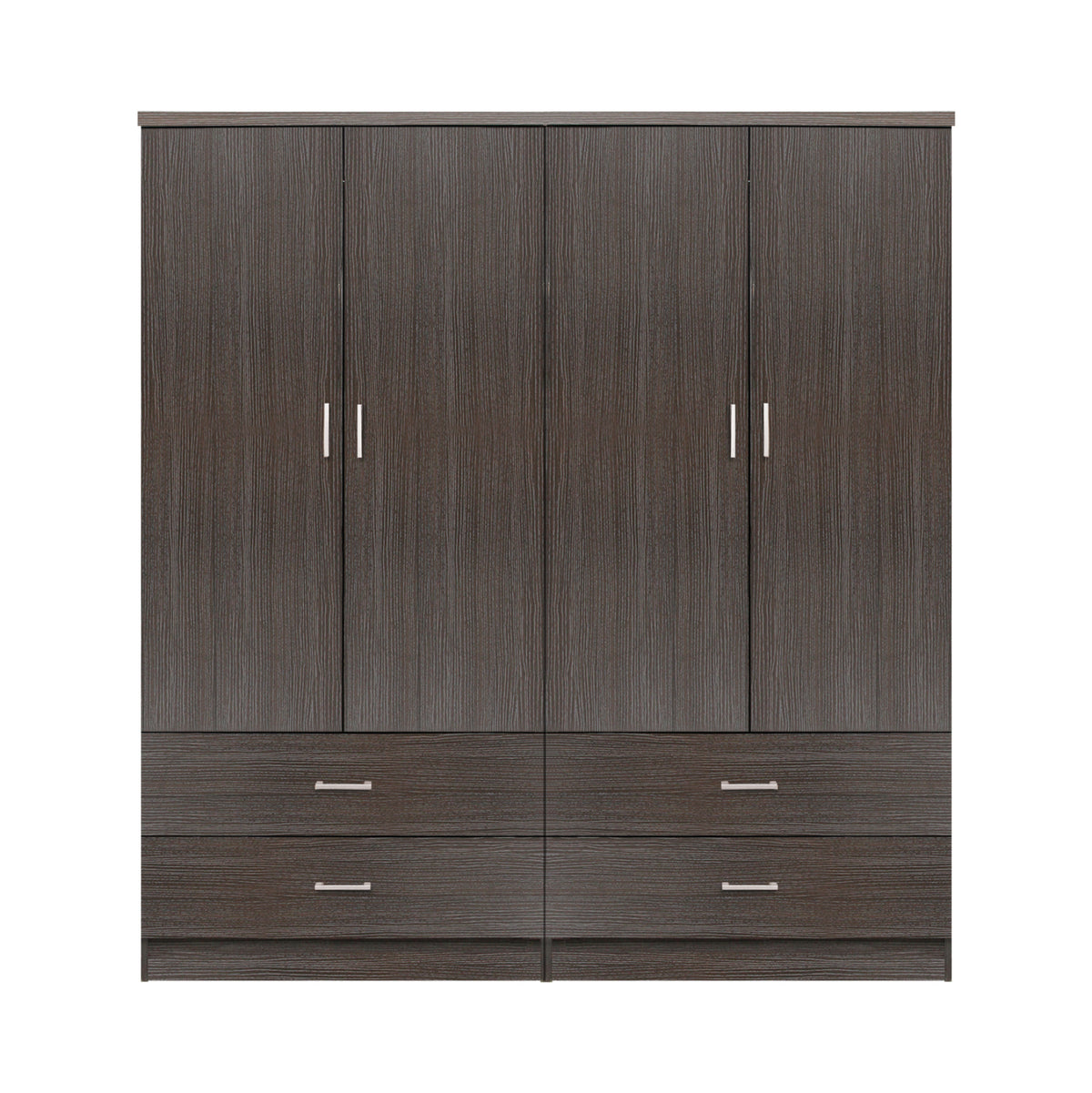 Комплект 2 броя гардероб с 4 врати и 2 чекмеджета Zebrano 160x42x181
