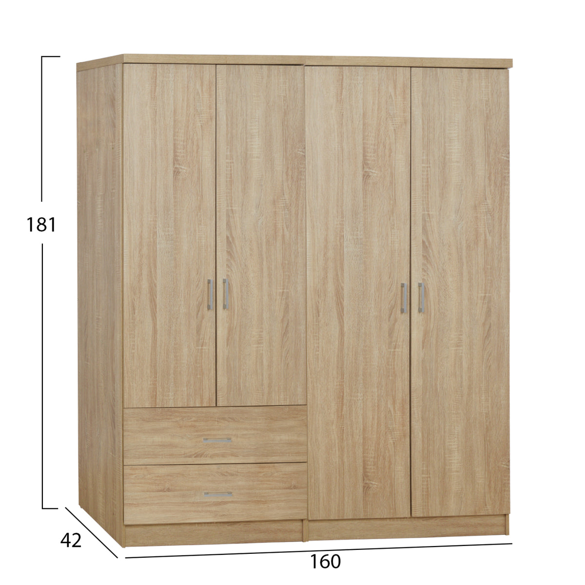 Комплект 2 броя гардероб с 4 врати Sonama 160x42x181