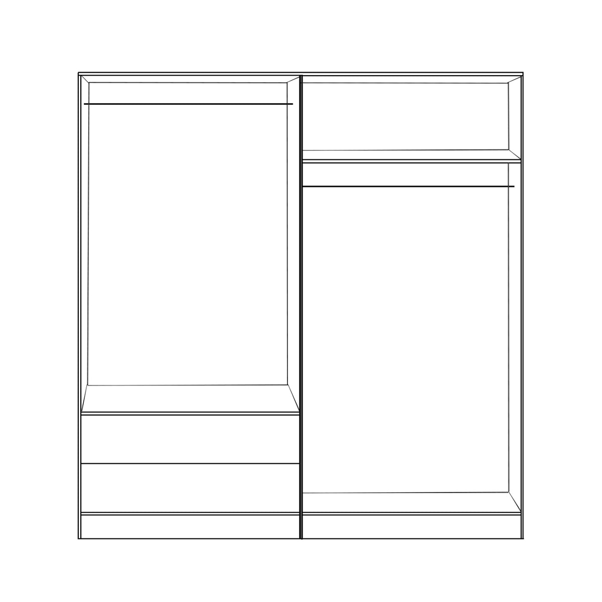 Комплект 2 броя гардероб с 4 врати Sonama 160x42x181