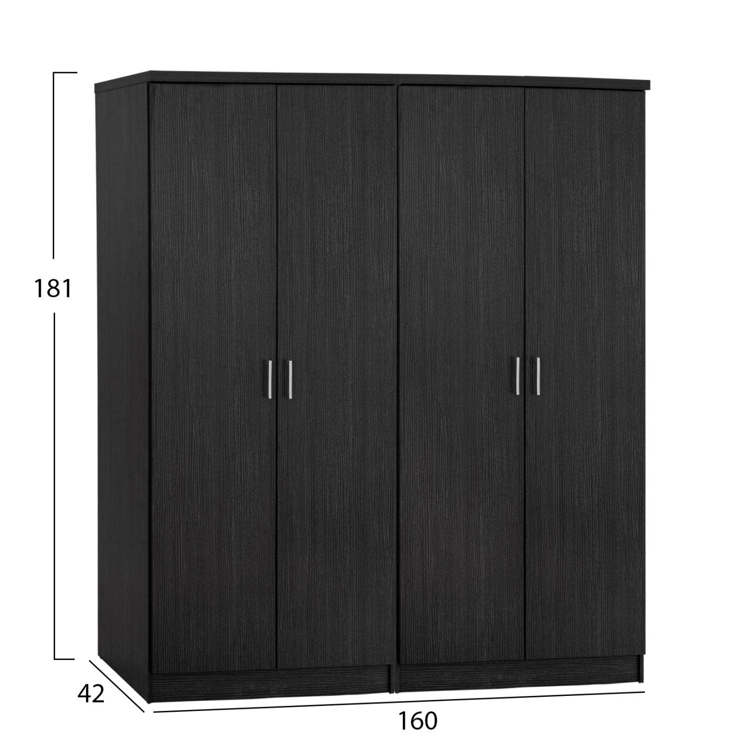 Комплект 2 броя гардероб с 4 врати Zebrano 160x42x181
