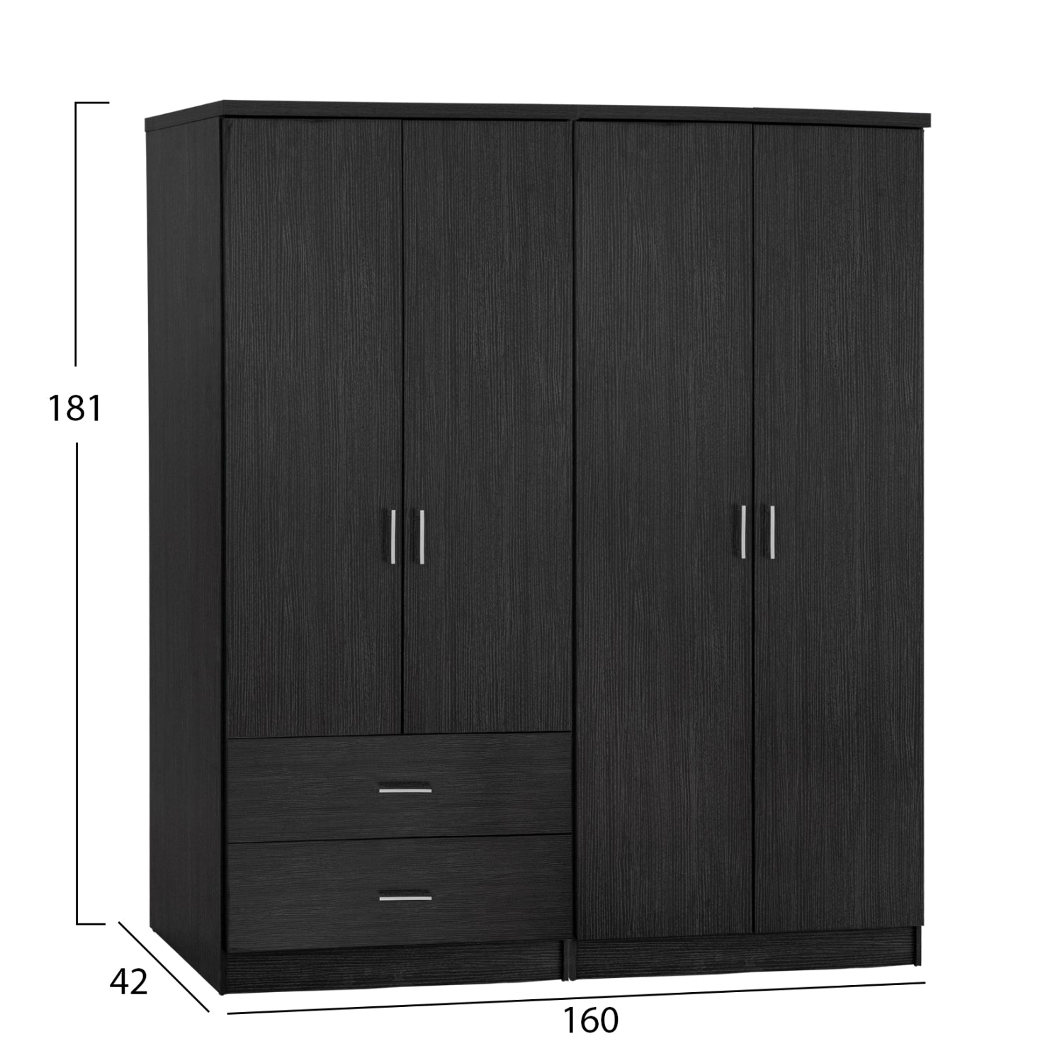 Комплект 2 броя гардероб с 4 врати Zebrano 160x42x181