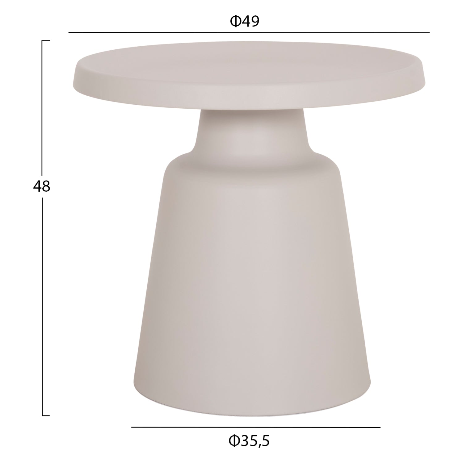 КОМПЛЕКТ 2 КАФЕНЕТА RINKON2 ИЗЦЯЛО МЕТАЛНИ В БЯЛО Φ49cm & Φ69cm