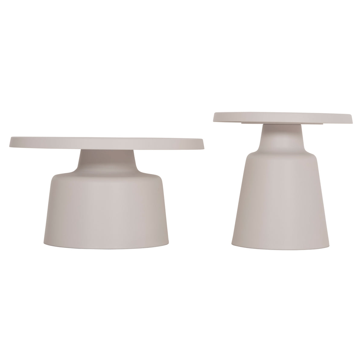 КОМПЛЕКТ 2 КАФЕНЕТА RINKON2 ИЗЦЯЛО МЕТАЛНИ В БЯЛО Φ49cm & Φ69cm