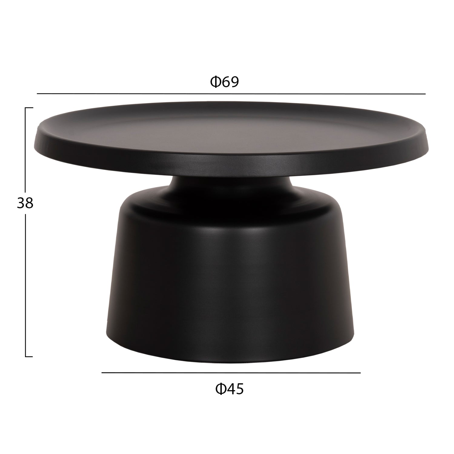 КОМПЛЕКТ 2 КАФЕНЕТА RINKON2 ИЗЦЯЛО МЕТАЛНИ В ЧЕРНО Φ49cm & Φ69cm
