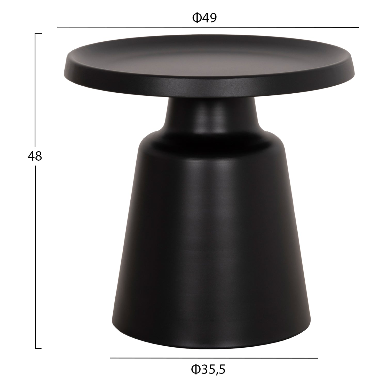 КОМПЛЕКТ 2 КАФЕНЕТА RINKON2 ИЗЦЯЛО МЕТАЛНИ В ЧЕРНО Φ49cm & Φ69cm