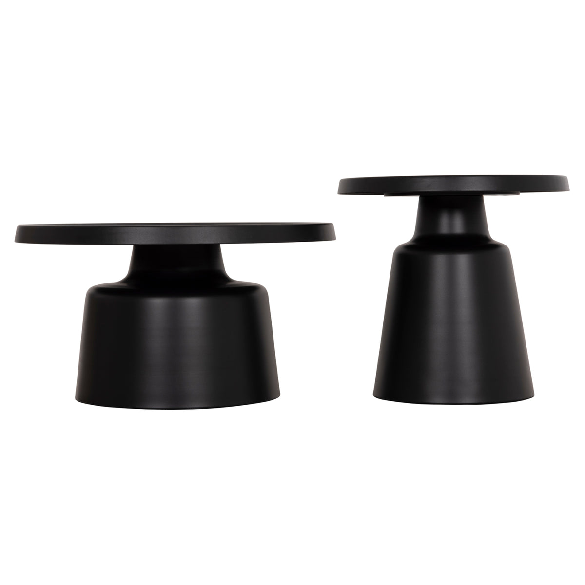 КОМПЛЕКТ 2 КАФЕНЕТА RINKON2 ИЗЦЯЛО МЕТАЛНИ В ЧЕРНО Φ49cm & Φ69cm