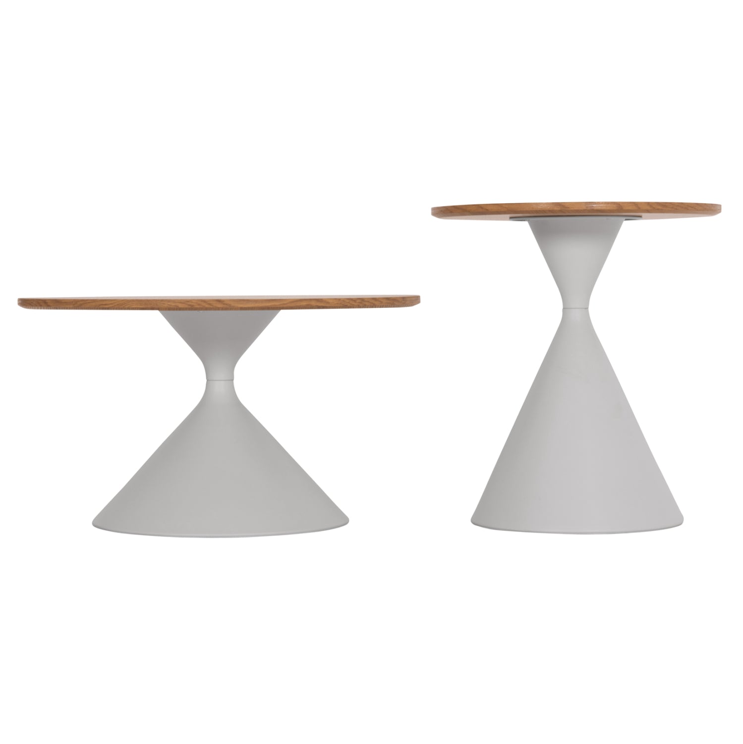 КОМПЛЕКТ 2 КАФЕНЕТА JENNEL(X) МЕТАЛ В БЯЛО - MDF С ХАРТИЕН ФУРНИР Φ50см & Φ70см