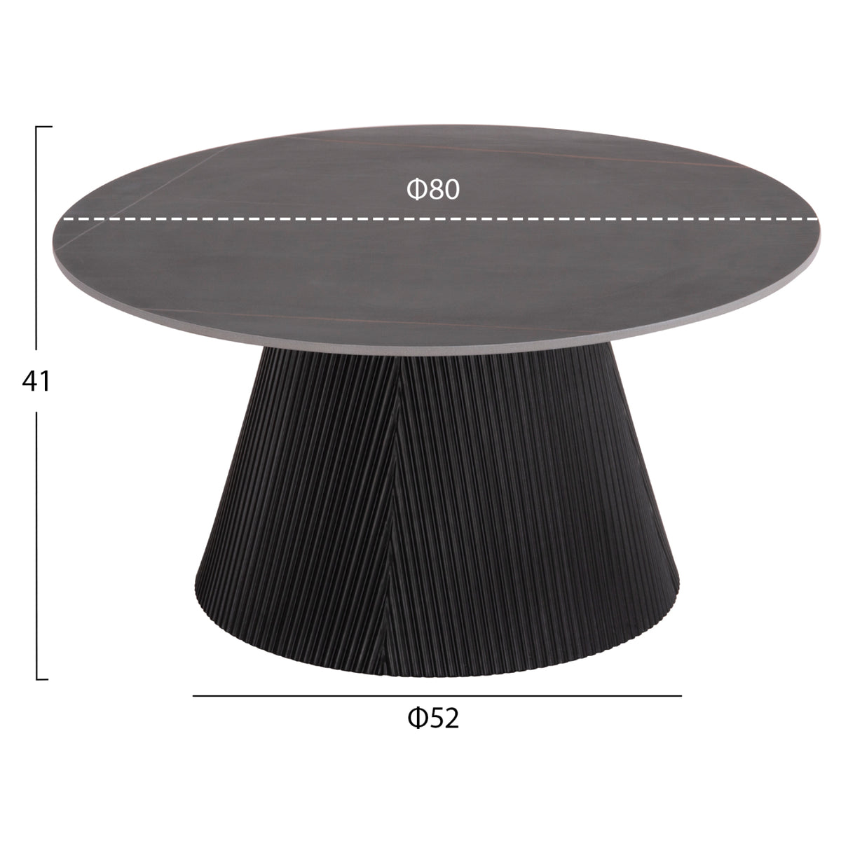 ХОЛНИ МАСИ 2 ЧАСТИ DUNCAN MDF И КЕРАМИЧЕН ПЛОТ Φ80cm & Φ45cm