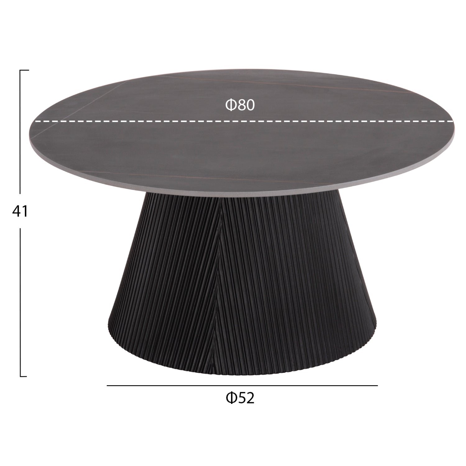 ХОЛНИ МАСИ 2 ЧАСТИ DUNCAN MDF И КЕРАМИЧЕН ПЛОТ Φ80cm & Φ45cm