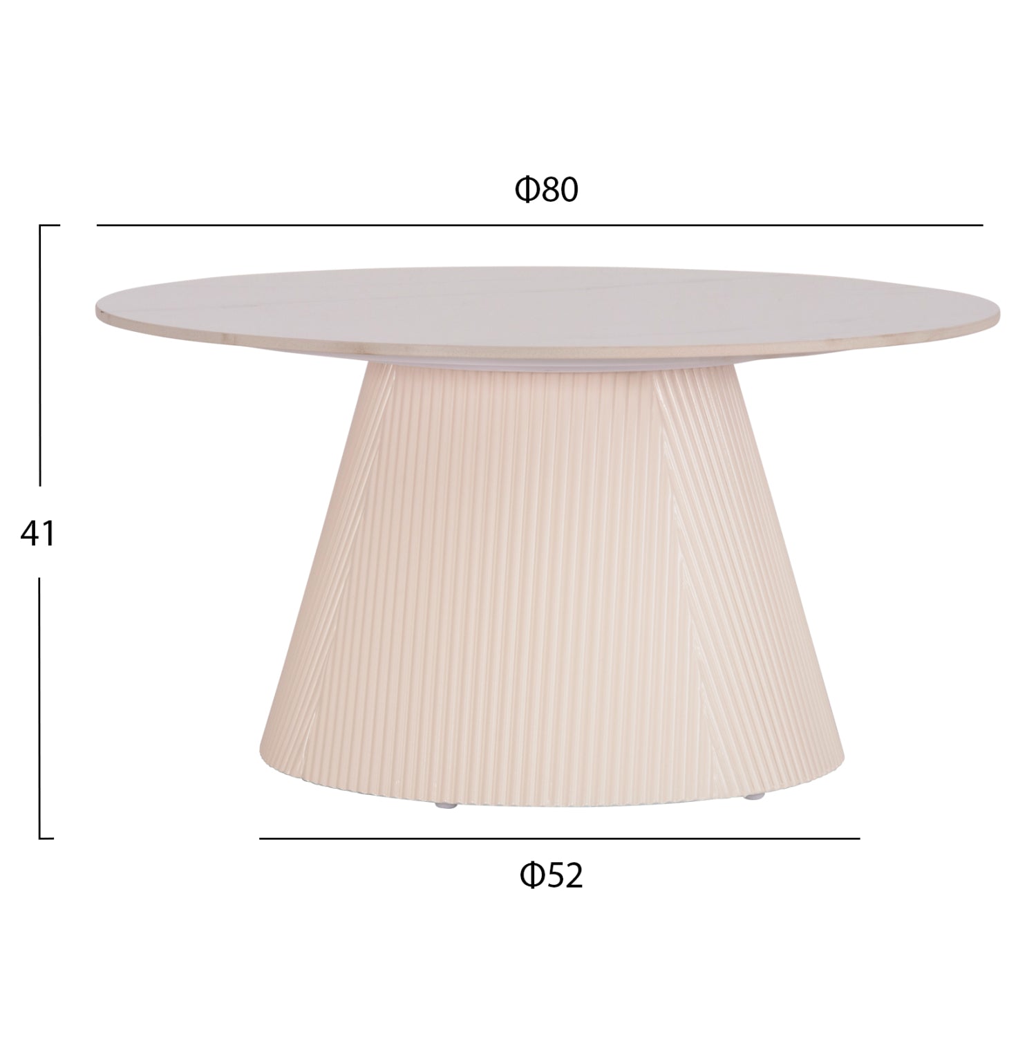 ХОЛНИ МАСИ 2 ЧАСТИ DUNCAN MDF В ЦВЯТ КРЕМАВО БЯЛО И КЕРАМИЧЕН ПЛОТ Φ80cm & Φ45cm