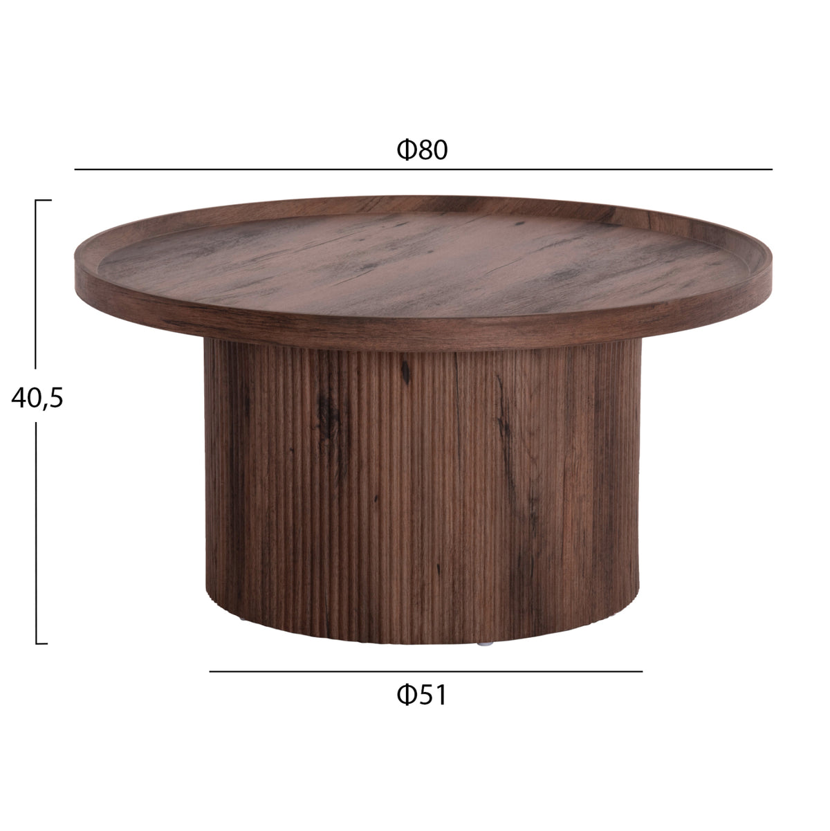 ХОЛНИ МАСИ 2 ЧАСТИ MARGON MDF В ТЪМНО КАФЯВ ЦВЯТ Φ80cm & Φ45cm