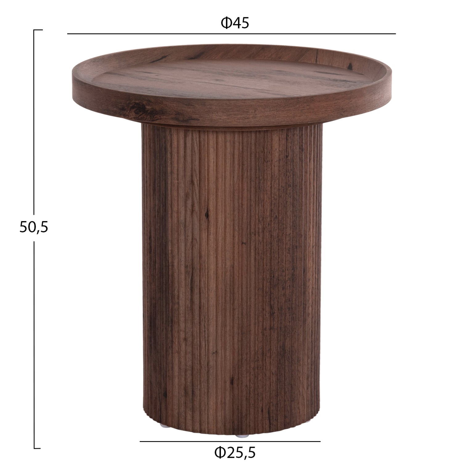 ХОЛНИ МАСИ 2 ЧАСТИ MARGON MDF В ТЪМНО КАФЯВ ЦВЯТ Φ80cm & Φ45cm
