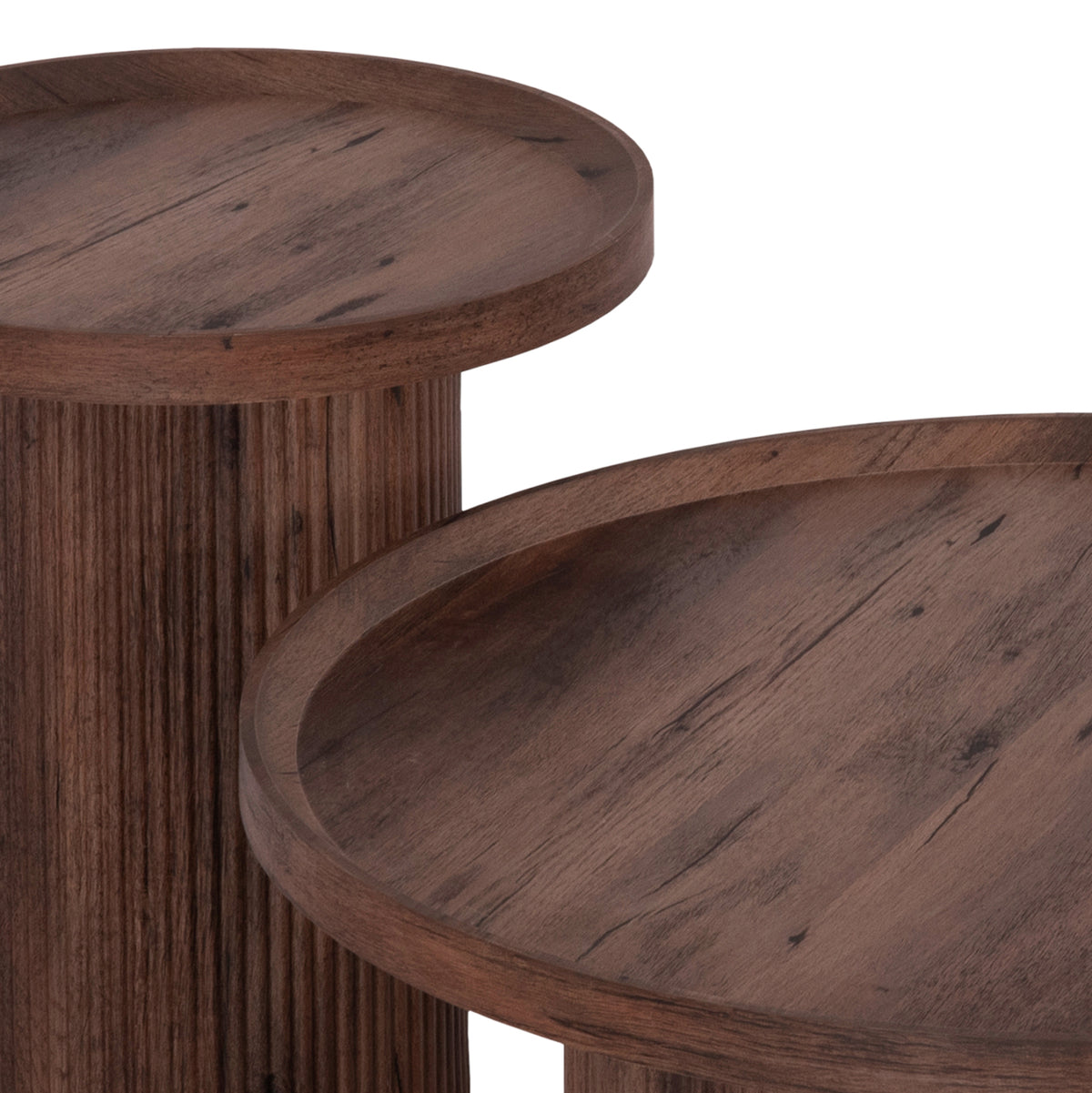 ХОЛНИ МАСИ 2 ЧАСТИ MARGON MDF В ТЪМНО КАФЯВ ЦВЯТ Φ80cm & Φ45cm