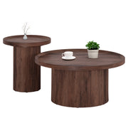 ХОЛНИ МАСИ 2 ЧАСТИ MARGON MDF В ТЪМНО КАФЯВ ЦВЯТ Φ80cm & Φ45cm