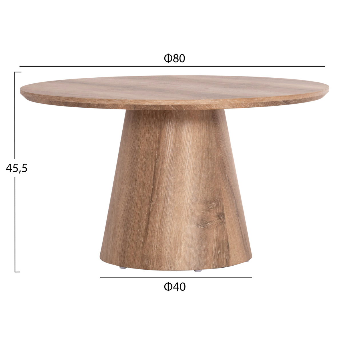 ХОЛНИ МАСИ 2 ЧАСТИ KARAN MDF В ЕСТЕСТВЕН ЦВЯТ НА ДЪРВО Φ80cm & Φ45cm