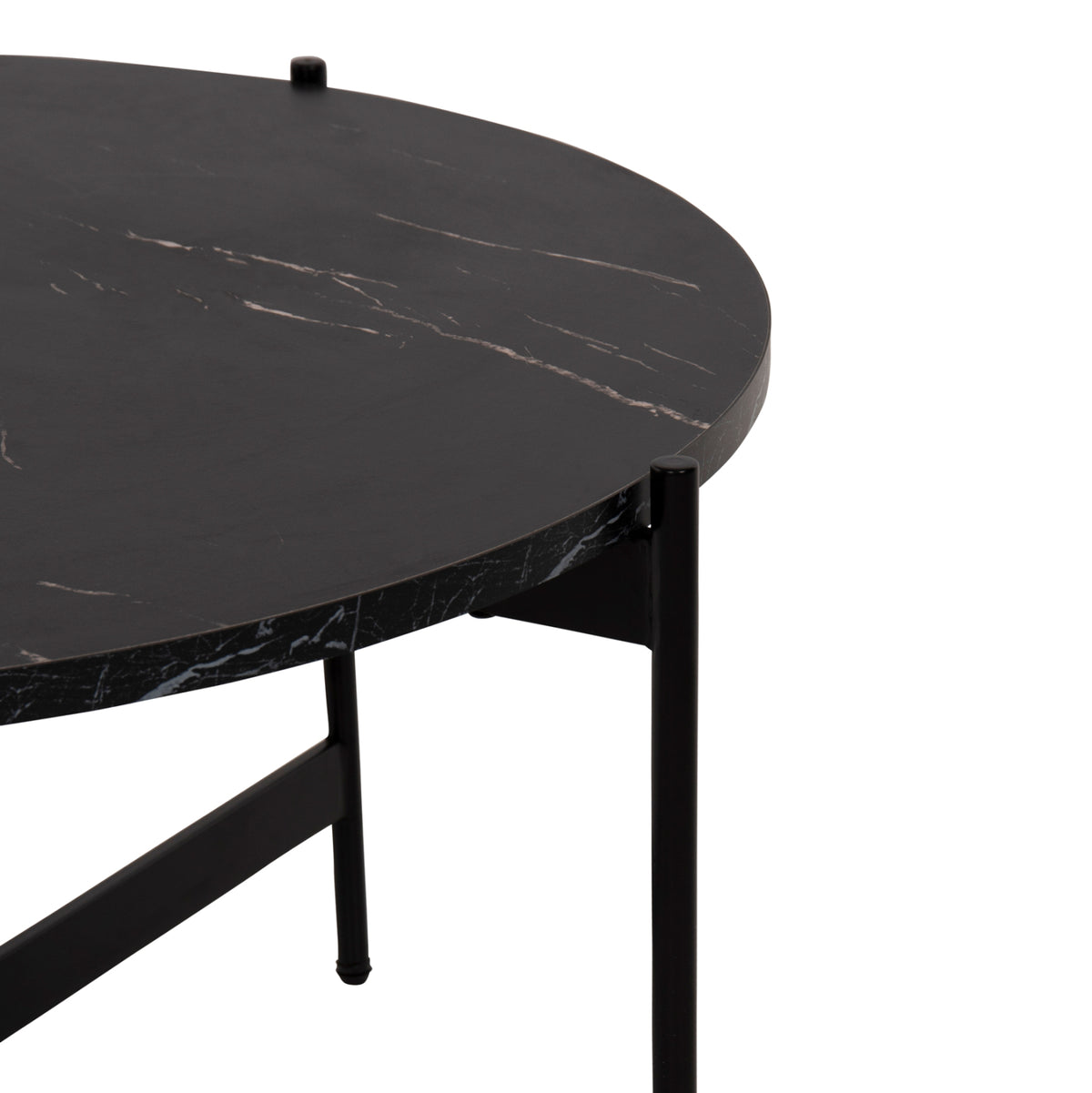 Комплект 2 броя маси за кафе RONDA MDF черен мраморен цвят Φ80cm & Φ50cm