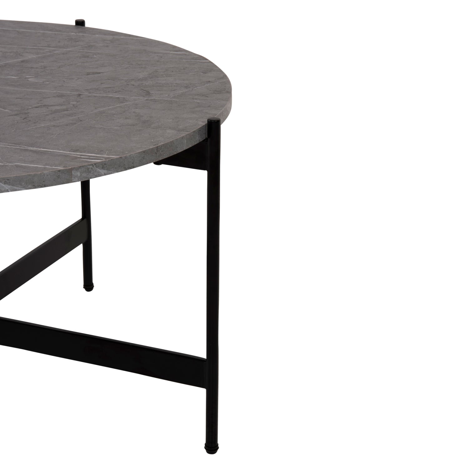 Комплект 2 броя маси за кафе RONDA MDF сив мраморен цвят Φ80cm & Φ50cm