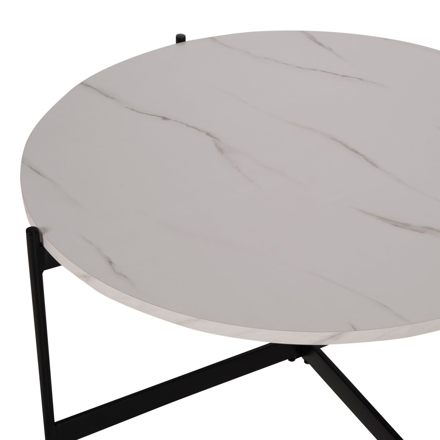 Комплект 2 броя маси за кафе RONDA MDF бял мраморен цвят Φ80cm & Φ50cm