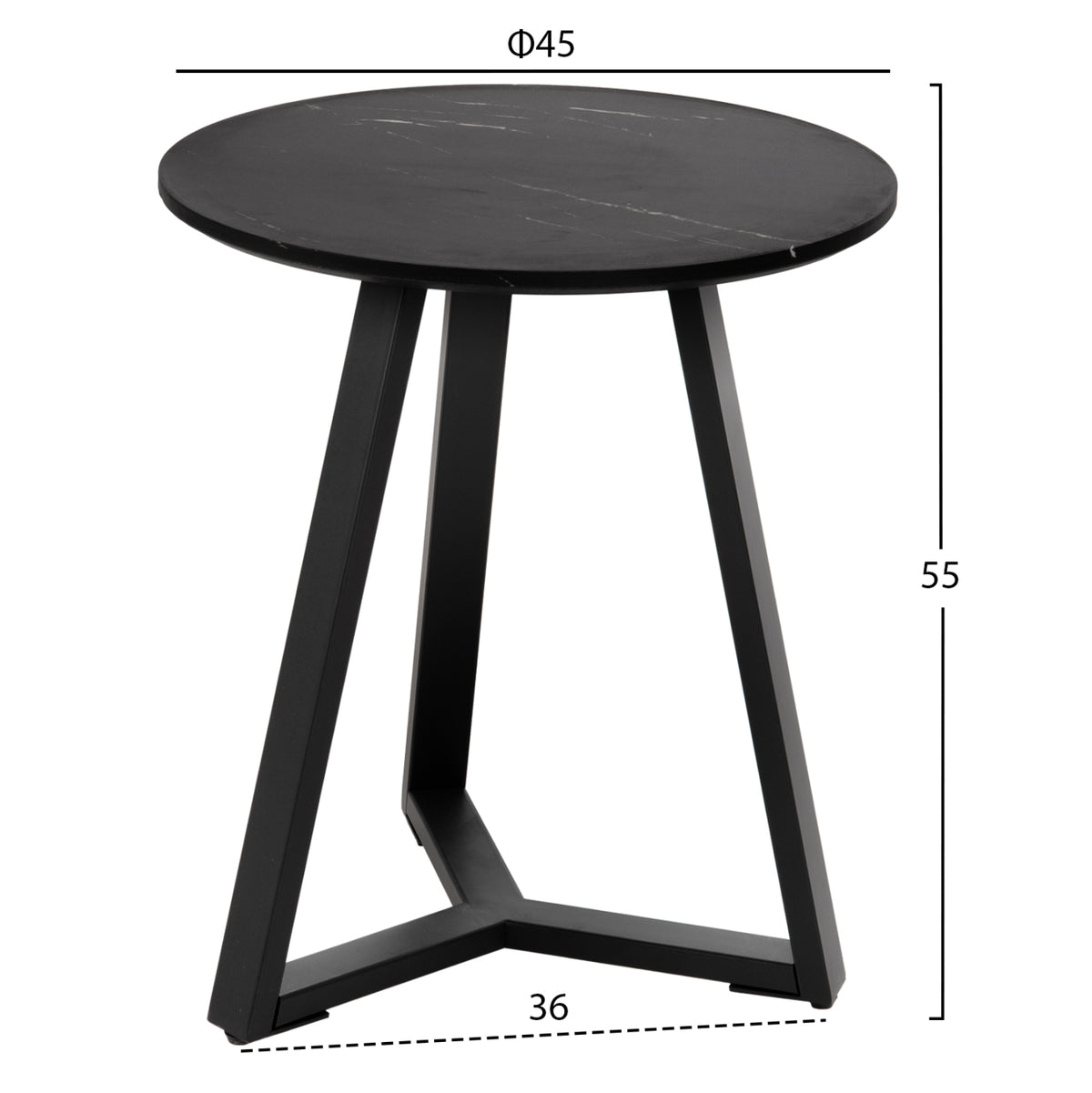 ХОЛНИ МАСИ 2 ЧАСТИ ROCKET MDF В ЦВЯТ ЧЕРЕН МРАМОР Φ80cm & Φ45cm