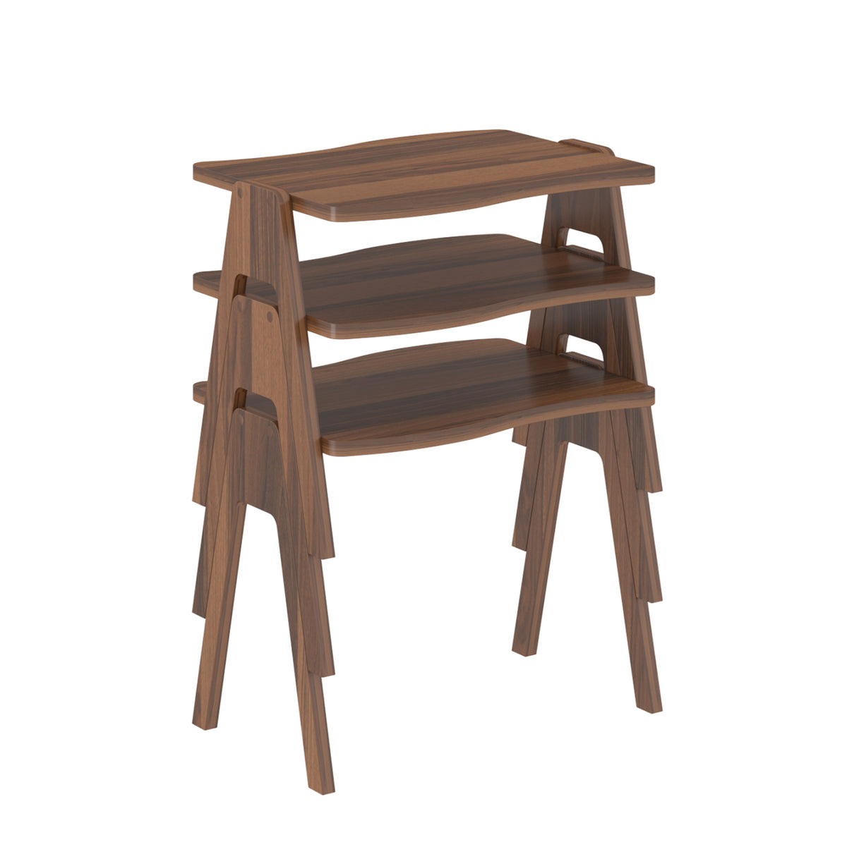 Комплект от 3 странични маси ESSENT меламин орех 45x35x40Hсм.