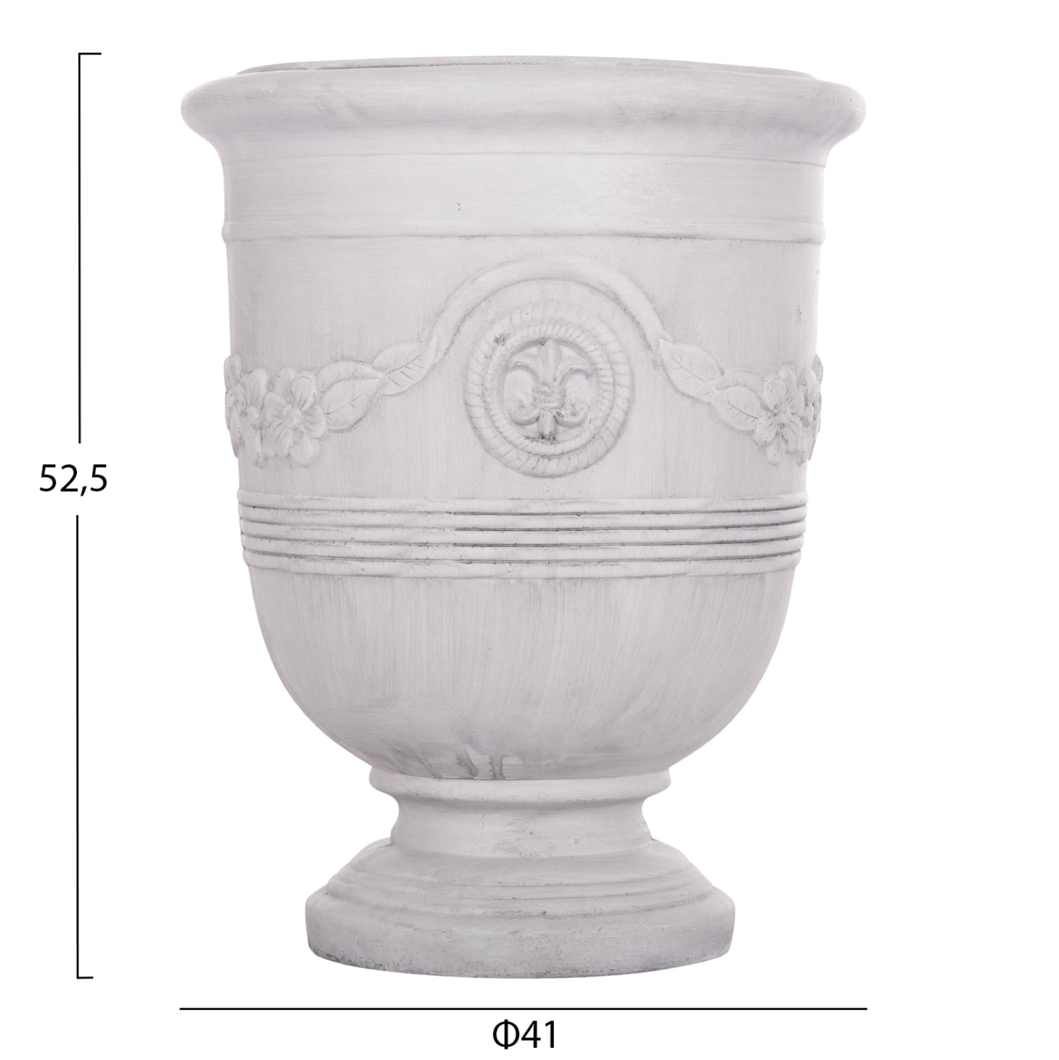 ГРАДИНСКИ САКСИИ С РЕЛЕФЕН ДИЗАЙН 3 БР. GARDENER FIBERCLAY В ЦВЯТ ОФУАЙТ Φ58x72.5Hсм.