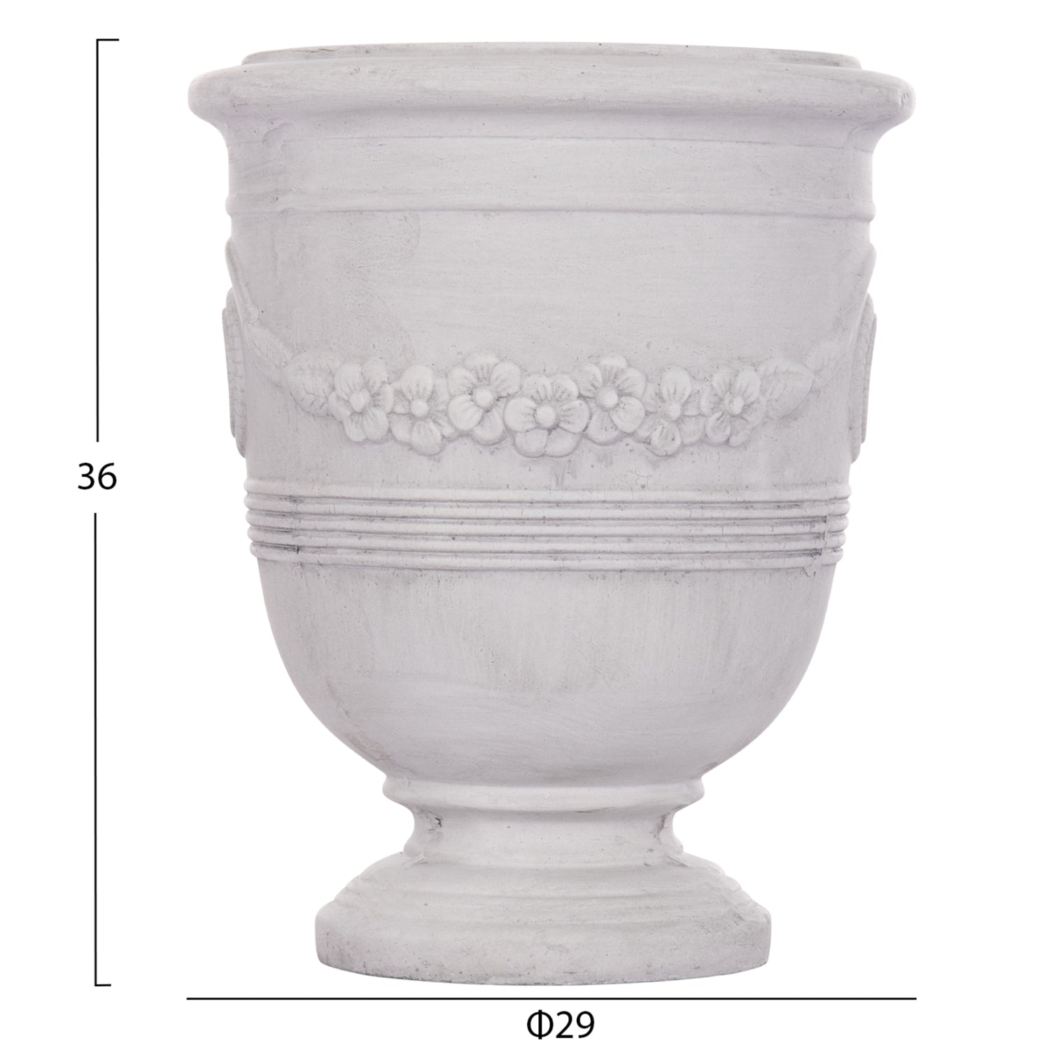 ГРАДИНСКИ САКСИИ С РЕЛЕФЕН ДИЗАЙН 3 БР. GARDENER FIBERCLAY В ЦВЯТ ОФУАЙТ Φ58x72.5Hсм.
