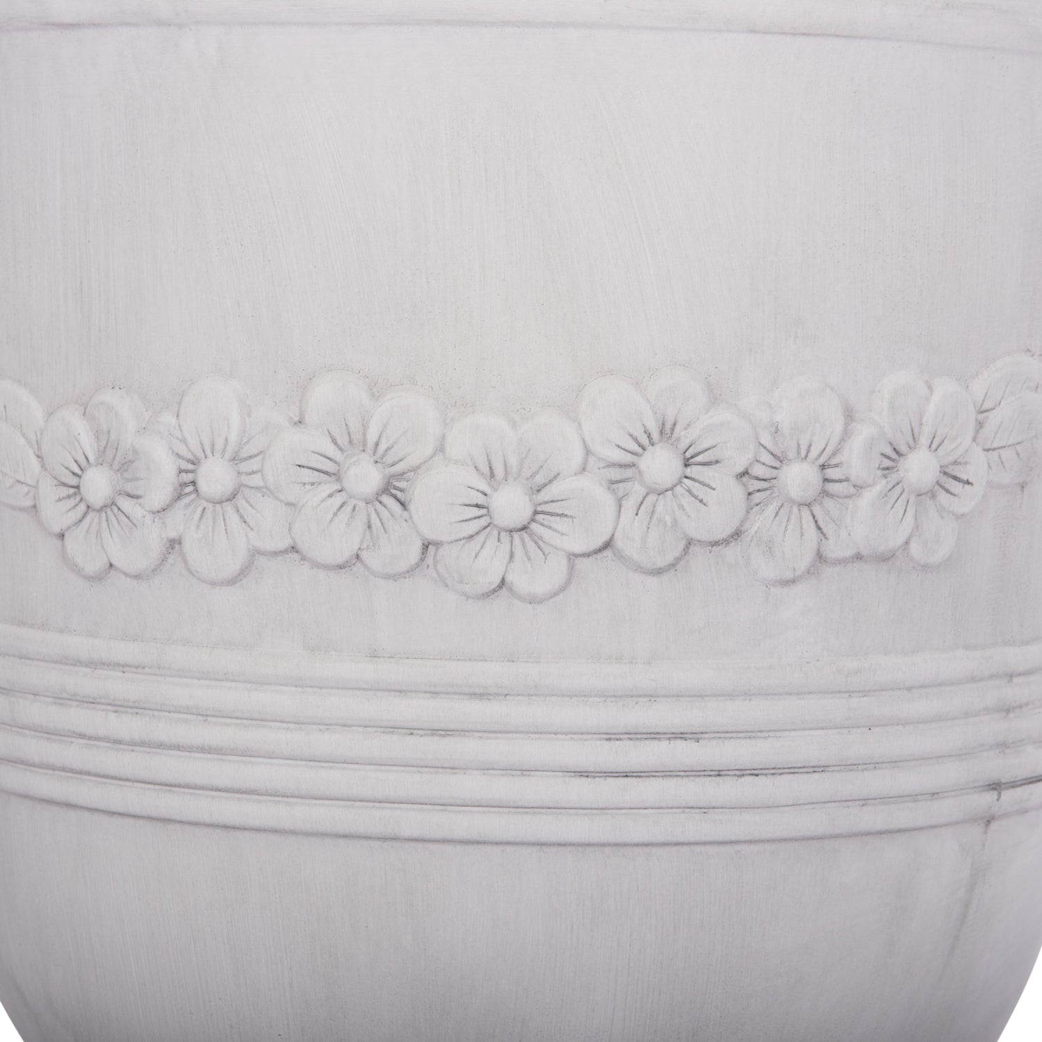 ГРАДИНСКИ САКСИИ С РЕЛЕФЕН ДИЗАЙН 3 БР. GARDENER FIBERCLAY В ЦВЯТ ОФУАЙТ Φ58x72.5Hсм.