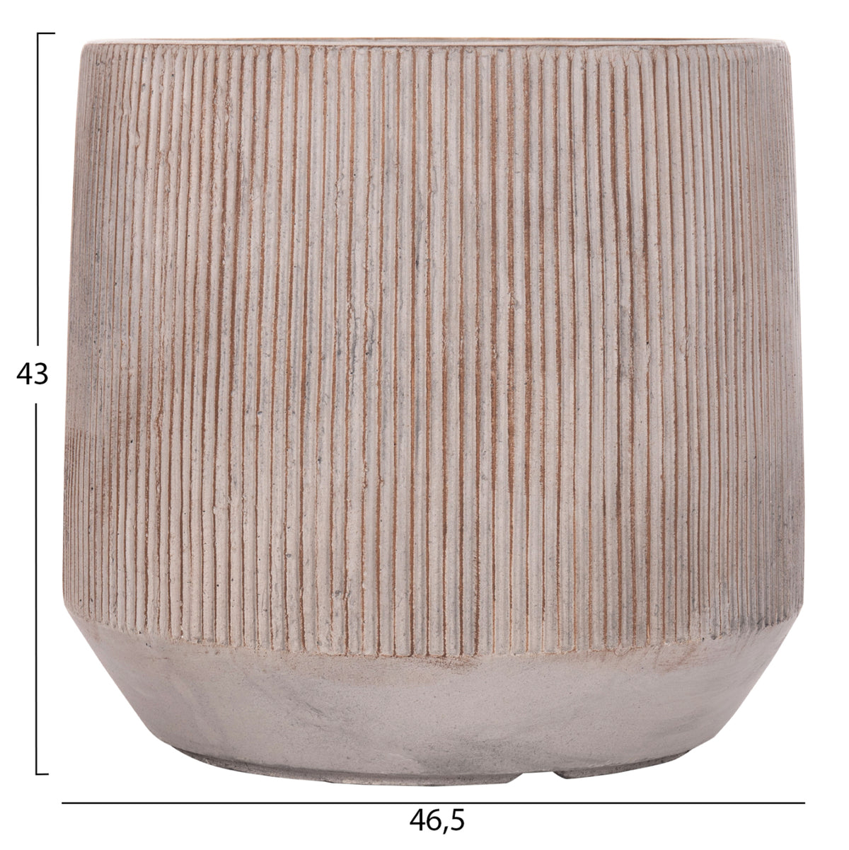 ГРАДИНСКИ САКСИИ КРЪГЛИ КОМПЛЕКТ 3БР СЕРИЯ GARDENER ФИБРОКЕРАМИКА--ЦВЯТ ЦИМЕНТ Φ55x55Hсм.