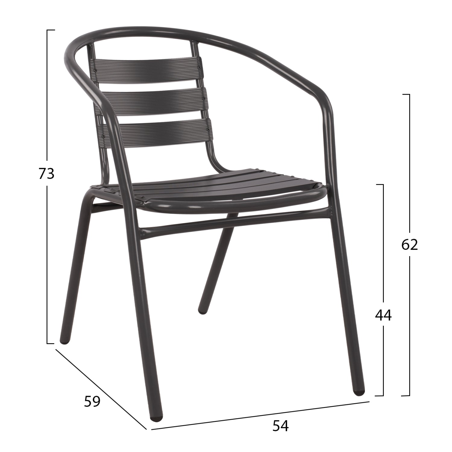 Комплект 3 части с маса Figo 70x70x72 и фотьойли Laura сив цвят