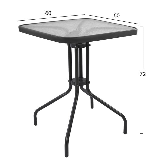 Комплект 3 части с маса Figo 60x60x72 и столове Laura сив цвят