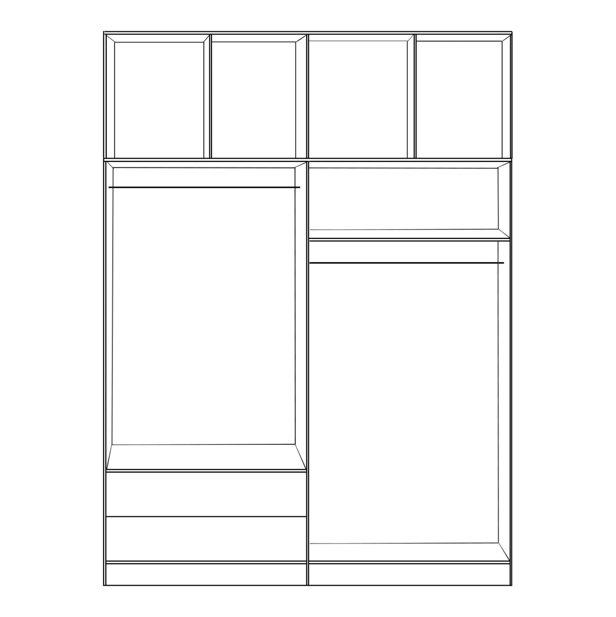 Комплект 4 части гардероб Четири крила с лофт Сонама 160x42x241