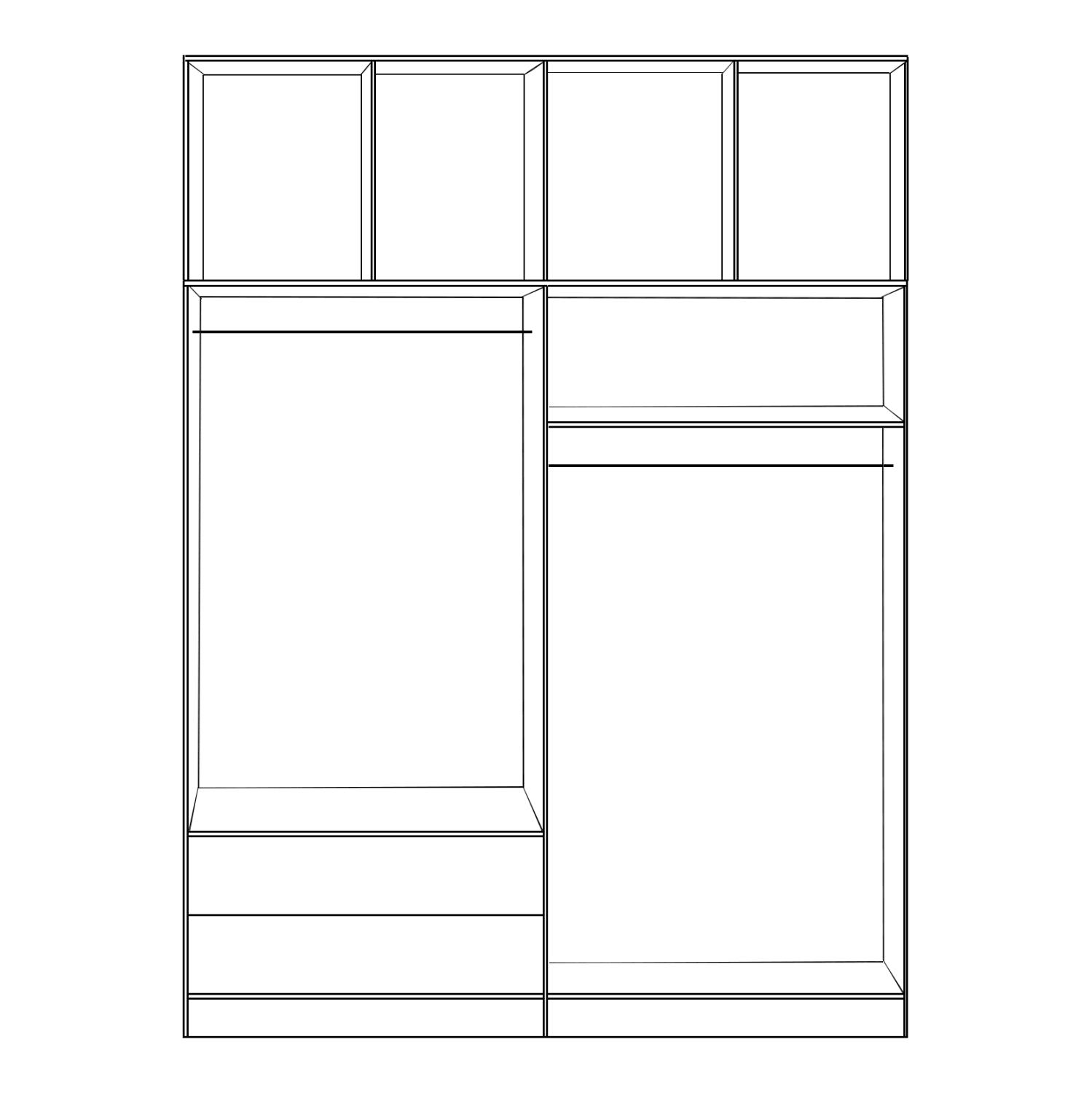 Комплект 4 части гардероб Четири крила с лофт Сонама 160x42x241