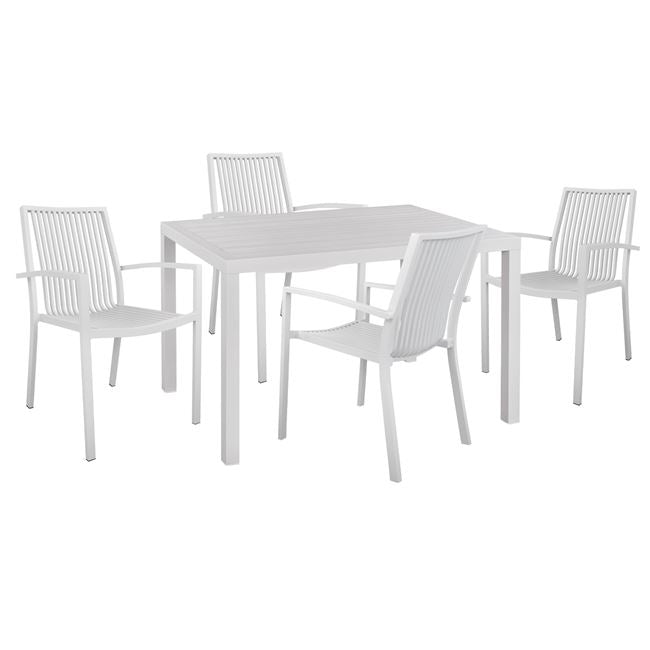 Комплект 5 части с маса 120x80x75.5 бял