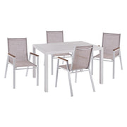 Комплект 5 части алуминиева маса 120x80x75.5 бял