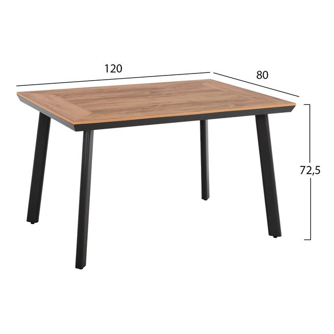 Комплект 5 части Miller алуминий и полиуд с маса 120x80x72.5 сив