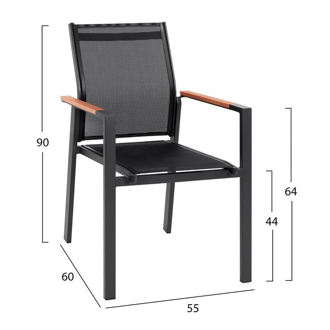Комплект 5 части Miller алуминий и полиуд с маса 120x80x72.5 сив